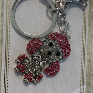 Crystal Poodle Keychain w/Rhinestone Accents-Basket Stuffers for Easter